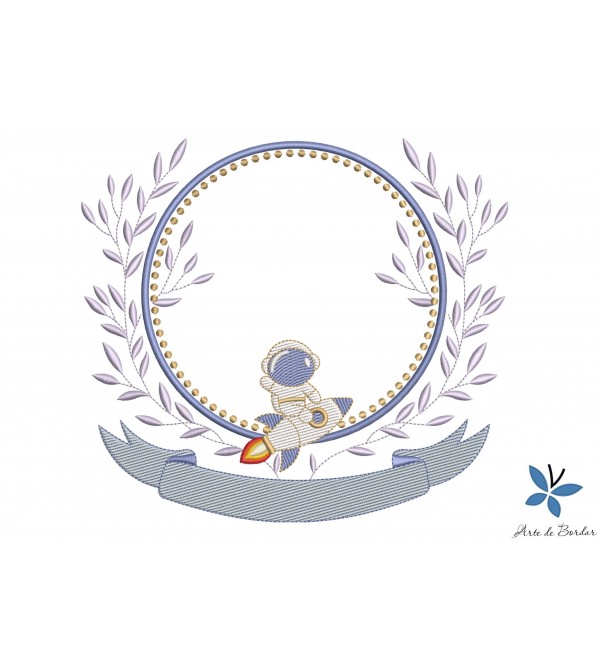 Matriz de Bordado Moldura 298 Astronauta