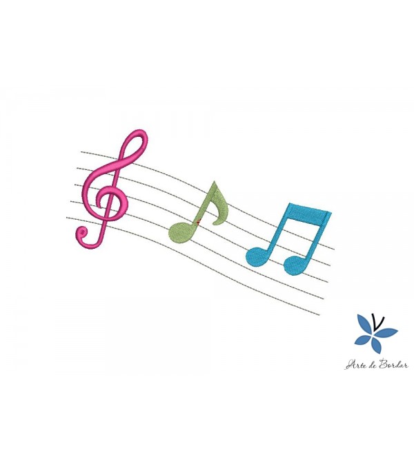 Matriz de Bordado Notas Musicais 002