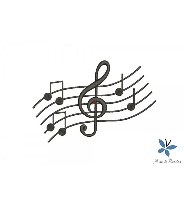 Matriz de Bordado Notas Musicais 004