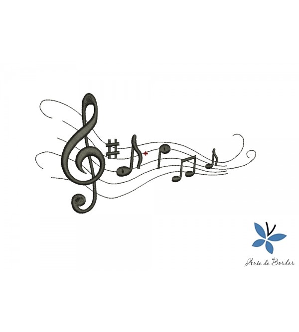 Matriz de Bordado Notas Musicais 006