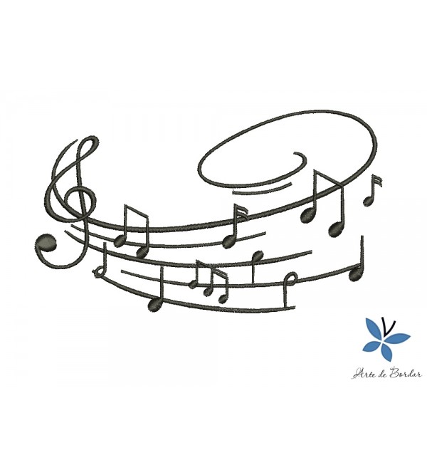 Matriz de Bordado Notas Musicais 007