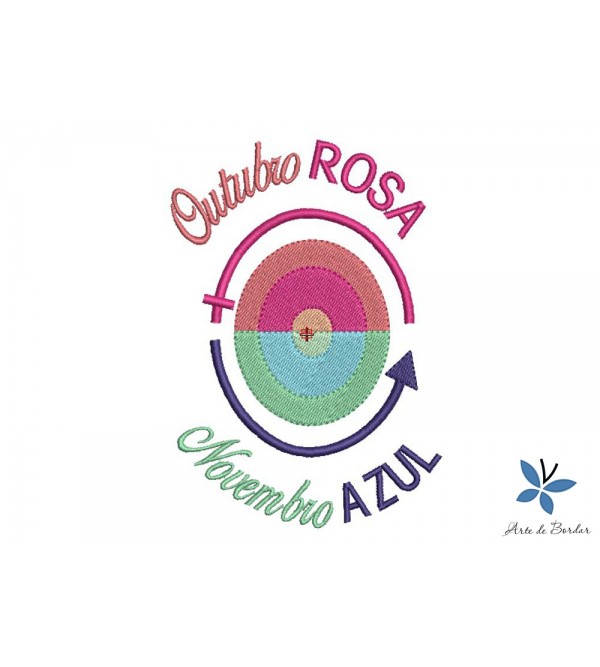 Matriz de Bordado Outubro Rosa, Novembro Azul 001