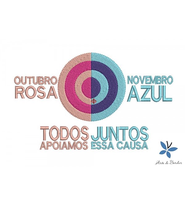 Matriz de Bordado Outubro Rosa, Novembro Azul 002