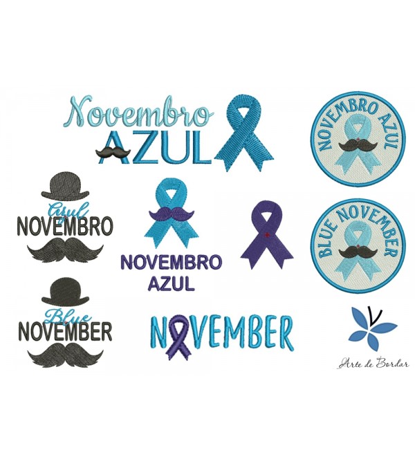 Matrizes de Bordado Coleção Novembro Azul 001