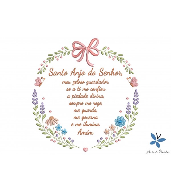 Matriz de Bordado Oração do Santo Anjo 009