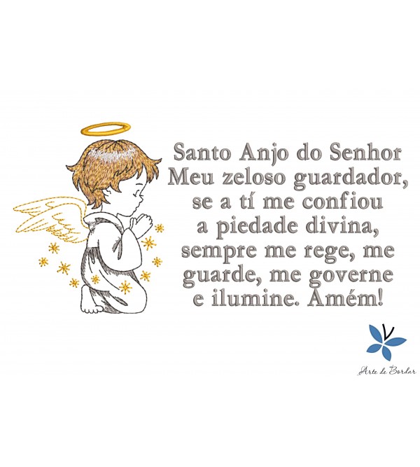 Matriz de Bordado Oração do Santo Anjo 005