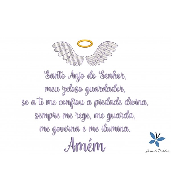 Matriz de Bordado Oração do Santo Anjo 008